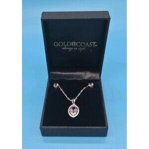 "Gold Coast" Amethyst & CZ Necklace & Earring Set